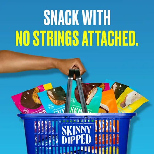 Vista 8 de SkinnyDipped Almendras de cacao de chocolate negro, almendras cubiertas de chocolate, bajas en azúcar, sin gluten, aperitivo saludable, bolsas