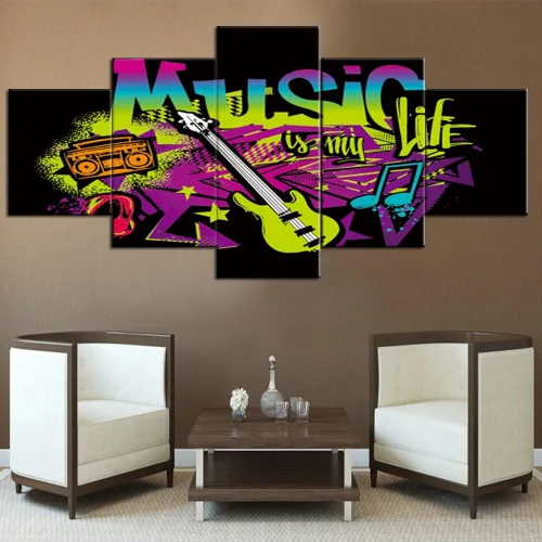 Vista 82 de Tumovo Music - 5 piezas pintura sobre lienzo