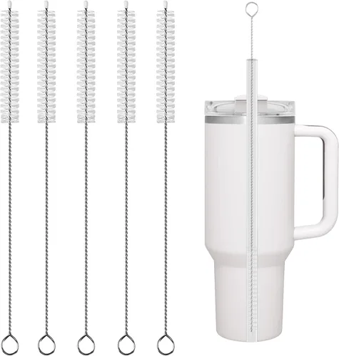 Cepillo Limpiador de Pajita Stanley, Reutilizable Extra Largo para Taza Stanley de 40/30/20 oz, Cepillo de Limpieza de Pajitas de 10mm de Ancho para
