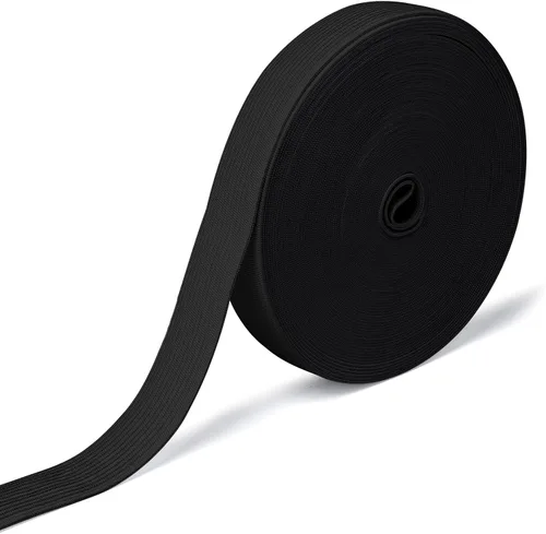 Vista 12 de Airisoer Banda elástica de 1/2 pulgada para costura, bandas elásticas de alta elasticidad de 12 yardas para cinturas, pantalones, ropa y Negro