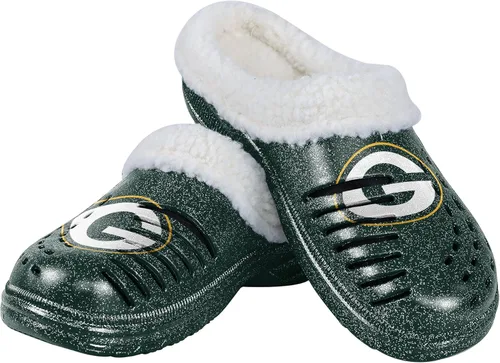 Vista 14 de FOCO - Zuecos con logotipo del equipo de la NFL para mujer, forro de sherpa y brillo