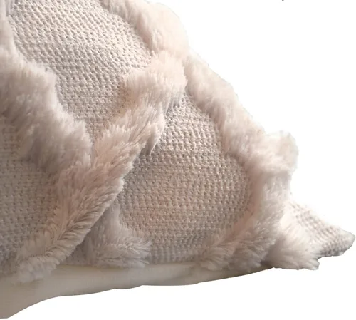 Vista 5 de Body Pillowcase in Waffle Velvet Pattern,Beige Body Pillow Cover with Zipper 21 * 54 1 Piece, Suitable for Sofa, Bedroom Decoration, Without Pillow