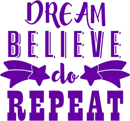 Vista 4 de VWAQ Dream Believe Do Repeat Motivational Wall Decal (12" H X 13" W, Black)