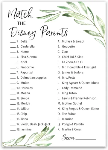 GREENERY - Juego de 25 juegos para baby shower, diseño floral neutro de género, rama de hojas verdes, divertido para combinar con los padres de