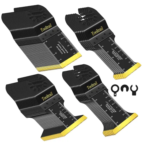 Vista 8 de 30 Piezas Cuchillas de Herramienta Oscilante de Titanio para Corte de Metal, Kits de Cuchillas de Multiherramienta Universal para Clavos de Metal