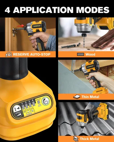 Vista 5 de Destornillador de impacto inalámbrico de 20 V (solo herramienta) compatible con batería Dewalt, par máximo de 2390 in-lbs sin escobillas