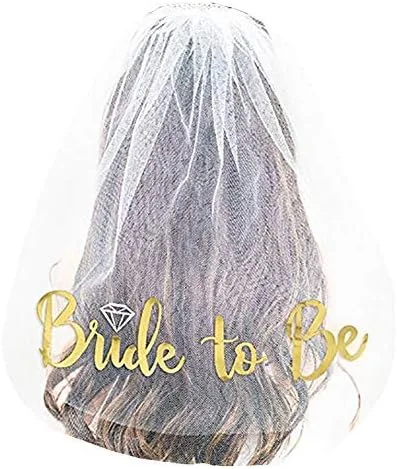 MOHLX Bride To Be Veil Bachelorette Party Supplies Bridal Shower Decoration Accessories Gift Engagement Decoration