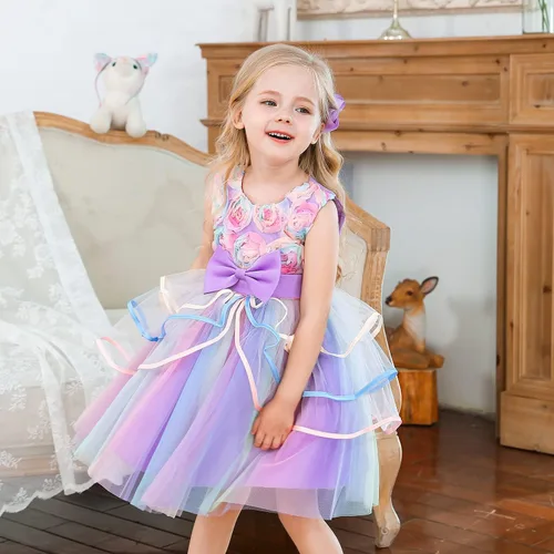 Vista 4 de NNJXD Flower Girl Dress Kids Ruffles Lace Party Wedding Dresses