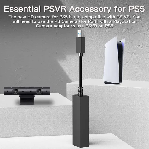Vista 2 de MOSAHOLL Adaptador de cámara PS4 para consola PS5, PS VR compatible con PS4, accesorio convertidor PS VR