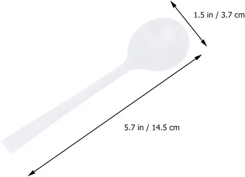 Vista 2 de Cucharas de plástico para sopa, paquete de 50 unidades, cucharas desechables resistentes al calor y sin BPA, cucharas de servir de peso pesado