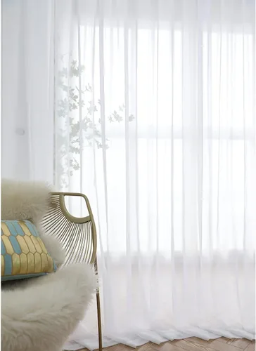 Vista 16 de Cortinas traslúcidas para ventana color beige de 72 in de largo, 2 paneles de cortinas traslúcidas, bolsillo para barra de cortina básico