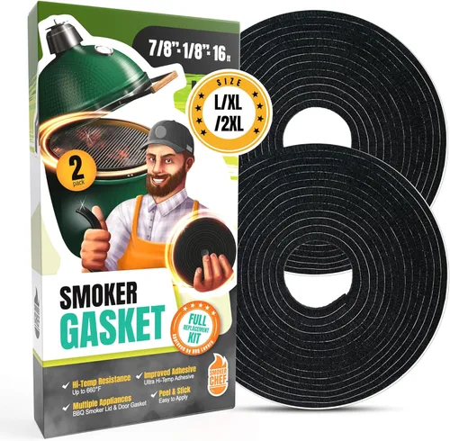 Vista 8 de Junta para Big Green Egg S-M - 2 paquetes x 5 pies de junta de sellado para ahumador - Junta BGE de fieltro de 3/4" x 1/8" - Compatible con Big