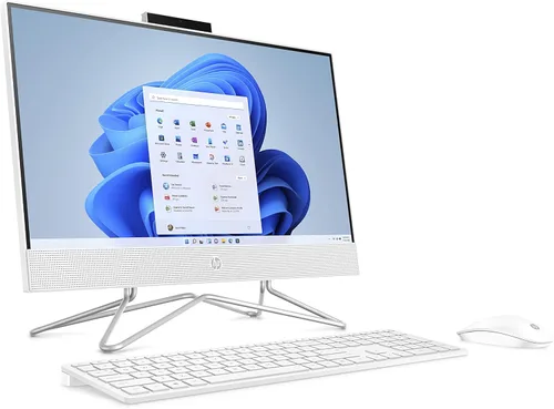 Vista 3 de HP Escritorio todo en uno de 21,5", procesador Intel Pentium Silver J5040, gráficos Intel UHD 605, 4 GB de RAM, 128 GB de almacenamiento, Windows 11