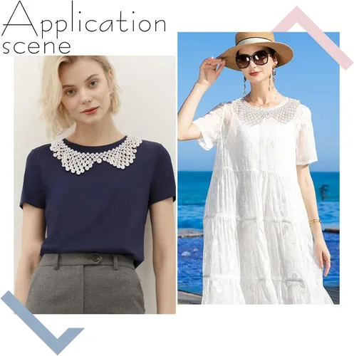 Vista 6 de FINGERINSPIRE Collar falso de perlas con cuentas vintage de cristal con diamantes de imitación, collar de perlas con diamantes de imitación, collar