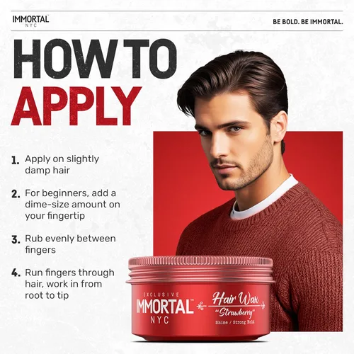 Vista 44 de Immortal NYC Ceras para el cabello para hombres – Aventus Extra Strong Hold, cera para el cabello de bajo brillo – Base de agua para hombre, sin