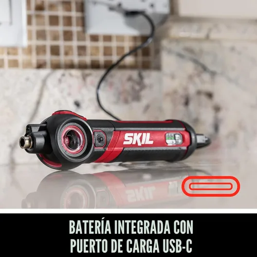 Vista 4 de SKIL - Destornillador recargable Twist 2.0 de 4 V con cabeza giratoria, ajuste de torque, cable de carga USB-C y juego de 2 brocas - SD5619-01