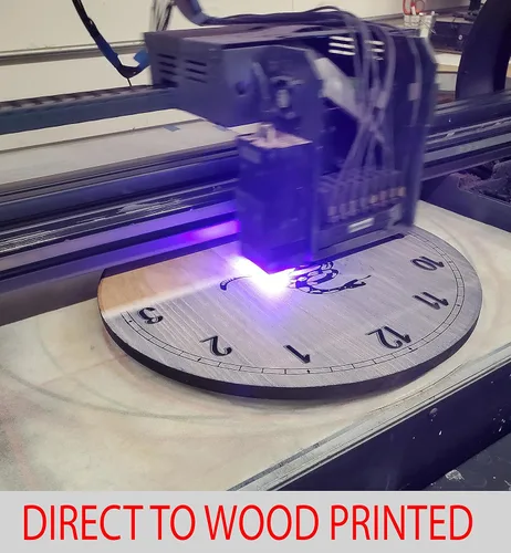 Vista 5 de Peacock Feather Wall Art for Living Room Large Round Wall Clock Decor 24 Inch Battery Operated White