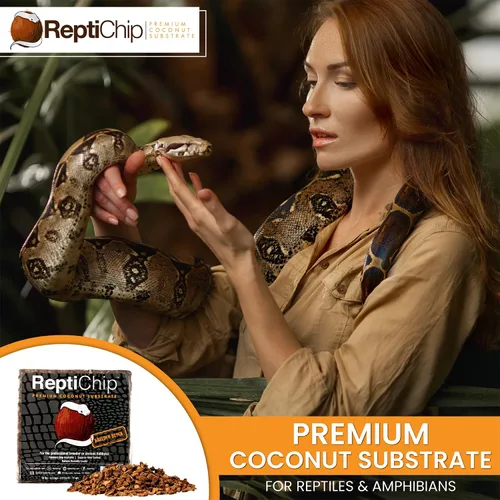 Vista 8 de ReptiChip - Sustrato de reptil con chips de coco de 72 cuartos de galón de capacidad, bloque de cáscara de coco orgánico comprimido para hábitat