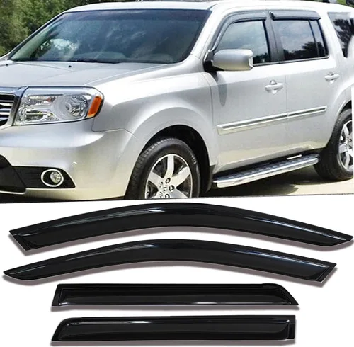 Vista 37 de Viseras de ventana, protectores de lluvia, deflectores de viento laterales, protector de ventilación para Chevrolet Silverado y GMC Sierra 1500