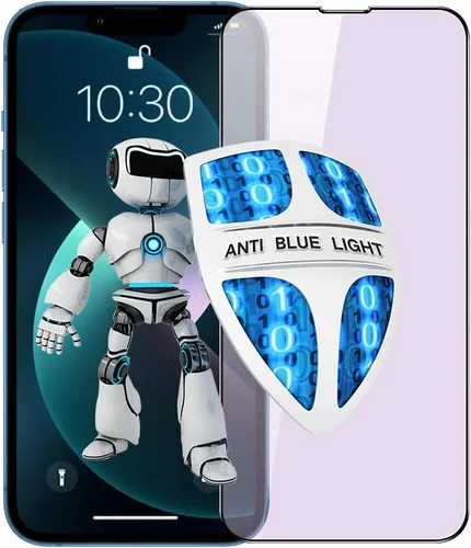Vista 2 de PERFECTSIGHT Protector de pantalla anti luz azul compatible con iPhone 12 Mini 2020 de 5.4 pulgadas, vidrio templado transparente HD, antifatiga