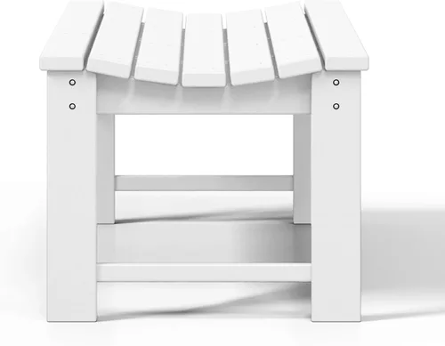 Vista 8 de WestinTrends Malibu - Banco para exteriores, resistente a todo tipo de clima, de madera sintética, sin espalda, para patio, jardín, asiento curvado