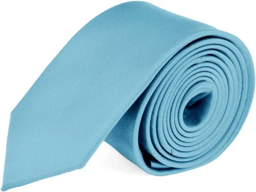 Vista 48 de Moda Di Raza Corbata de poliéster con acabado satinado angosta para hombres Verde Aqua