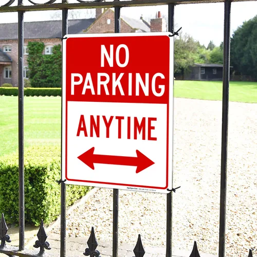 Vista 8 de SIGO SIGNS señal con la leyenda "No Parking Anytime", grande 10 x 14 pulgadas, de aluminio, para uso interior o exterior
