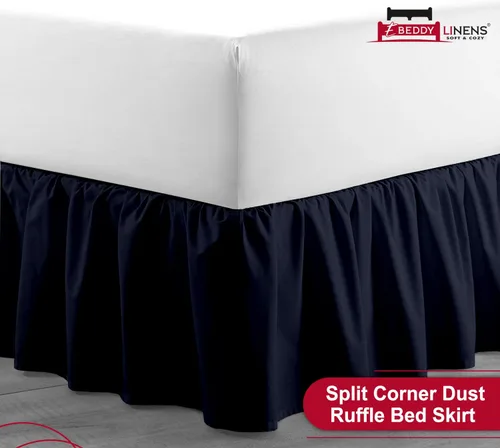 Vista 4 de eBeddy Linens 1 falda de cama de algodón egipcio de 800 hilos, tamaño individual de 39 x 75 a 14 pulgadas, caída y caída, fácil de lavar, resistente