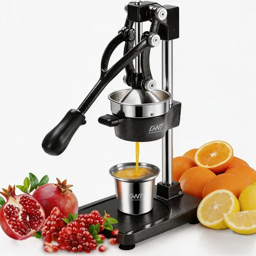 Exprimidor manual de 45,7 cm de altura, comercial, de hierro fundido resistente, para exprimir naranjas, cítricos, limones, limas, pomelo y Negro