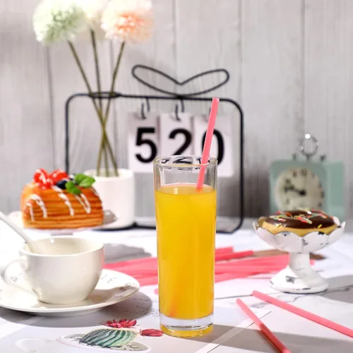 Vista 4 de Pickmesh 100 pajitas de San Valentín en forma de corazón, de plástico rosa, desechables, para beber, lindo café, leche, pajitas de San Valentín