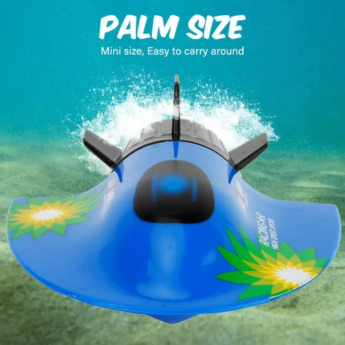 Vista 5 de GoolRC Mini barco submarino RC, juguete de buceo impermeable con control remoto (azul)