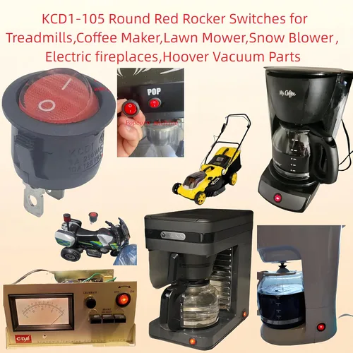 Vista 3 de 3pin 2position KCD1-105 - Interruptores basculantes redondos de 0.787 in de diámetro, para cintas de correr, cafetera, cortacésped, soplador