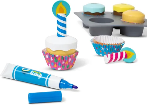Vista 5 de Juego Mellisa & Doug de elementos de madera para hornear y decorar cupcakes