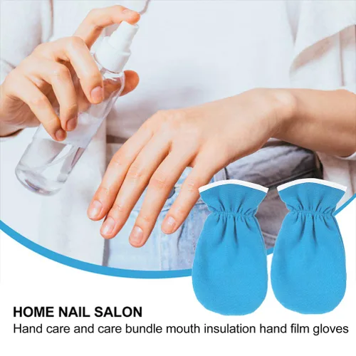 Vista 3 de Uonlytech 2 pares de guantes de baño de cera de parafina para mujer, guantes de baño de parafina elásticos, con aislamiento térmico para el cuidado