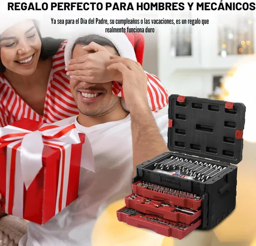 Vista 2 de WORKPRO Juego de 450 piezas de llaves de vaso de 1/2" 1/4" 3/8", CR-V métricas e imperiales con llave de trinquete de liberación rápida, llaves