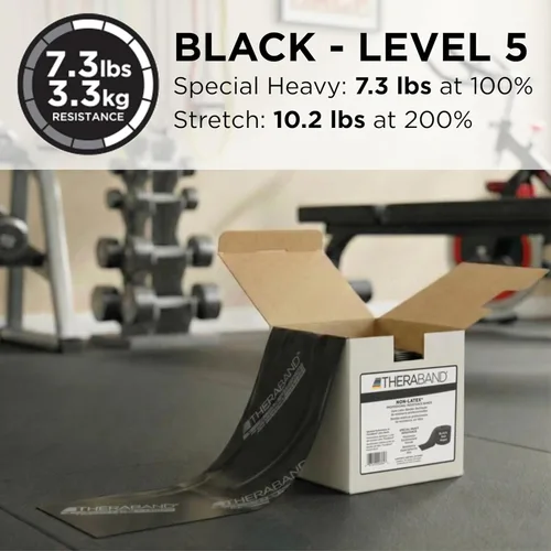 Vista 3 de THERABAND Resistance Band 25 Yard Roll, Non-Latex Professional Elastic Bands for Upper & Lower Body Exercise, Physical Therapy, Pilates, & Rehab