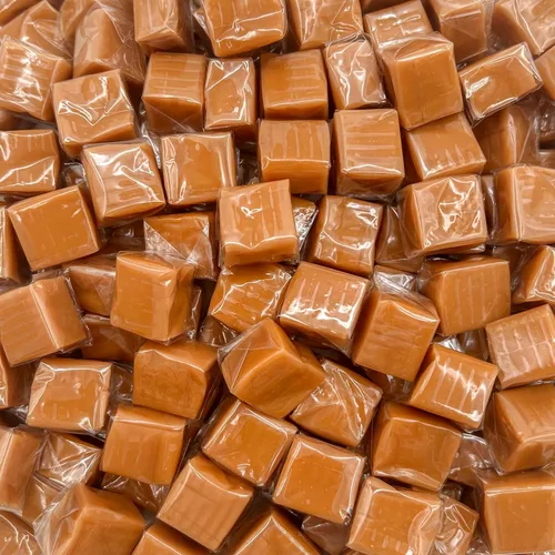 Caramelo en cubos de caramelo | Bolsa de 2 libras | Envuelto individualmente | Cuadros de caramelo de vainilla | Caramelo antiguo