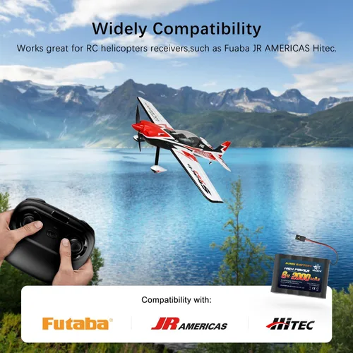 Vista 6 de melasta Batería receptora RC 6V 2000mAh recargable NiMH Receptor RX Paquete de baterías compatibles con Futaba RC Airplane Servo Controller Hitec