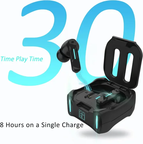 Vista 6 de MIDDLE RABBIT SW4 Auriculares inalámbricos para juegos para PC PS4 PS5 Switch Móvil - 24G Dongle y Bluetooth - 40ms de baja latencia - Auriculares