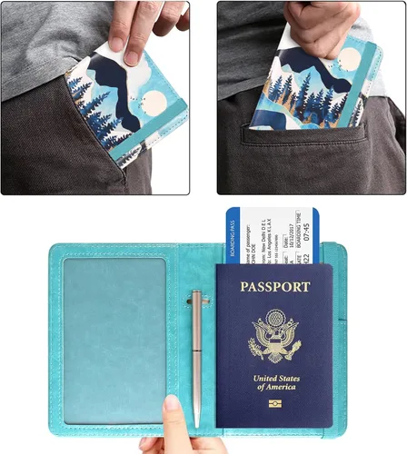 Vista 5 de ACdream - Tarjetero combinado para colocar pasaporte y tarjeta de vacunación funda protectora con ranura para tarjeta de vacunación del CDC