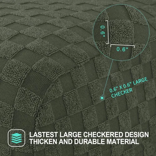 Vista 3 de YEMYHOM Funda elástica de 4 piezas para silla reclinable de jacquard con bolsillo lateral, antideslizante, ajustable, protector de muebles con parte