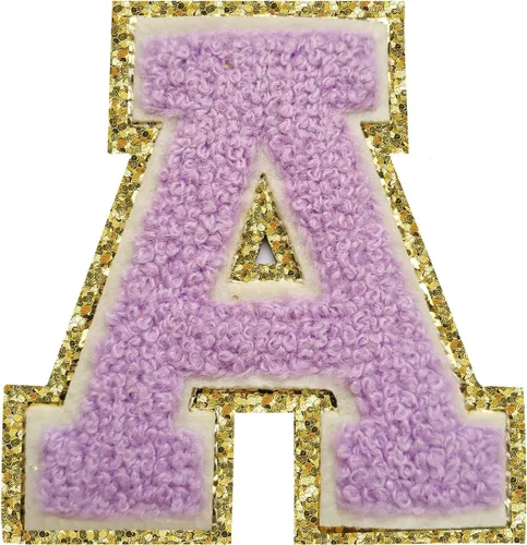 Vista 35 de 3Pcs Letter Patches Varsity Glitters Chenille,SPRT Iron on Blue Letter Patch,Alphabet Cloth Patch for Team Costume Decoration 3.1in Height S