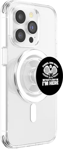 Vista 3 de Paleta de pádel de calabaza de cerveza, pádel de pelota de tenis PopSockets MagSafe PopGrip para iPhone