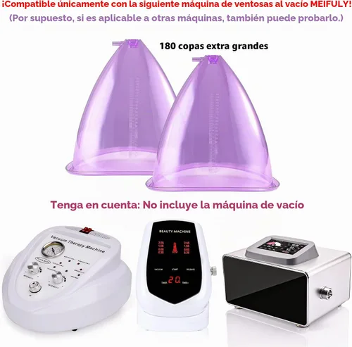 Vista 4 de Meifuly - Accesorios para máquina de ventosas al vacío, Meifuly Premium de 60.9 fl oz, extra grande, elevador de glúteos, ventosas, con manguera