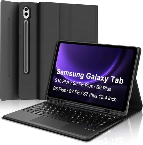 Vista 22 de Combo Touch - Funda con teclado táctil para Samsung Galaxy Tab S10 FE/S10 Lite/S9 FE de 10.9 pulgadas, teclado retroiluminado desmontable magnético
