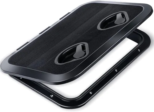 Vista 8 de smartmarine Marine - Escotilla de acceso a cubierta de 17.3 x 12.4 pulgadas, color negro, rectangular, para barco, tapas de escotilla