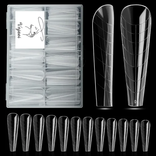 Vista 11 de 120 piezas de gel de extensión de polietileno con formas de uñas dobles con constructor de escamas para uñas de gel de manicura, diseño artístico