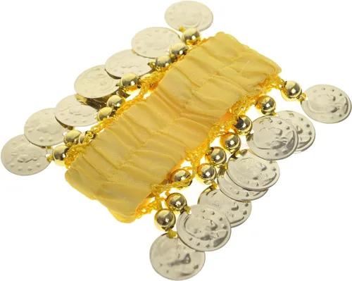 Vista 6 de Pulseras de muñeca y tobillo para danza del vientre, accesorio de disfraz de Halloween Negro