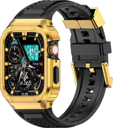 Vista 11 de Correa Deczone con Estuche de Acero Inoxidable Compatible con Apple Watch Series 9 8 7 SE 3 2 1/6 5 4 S 3 2 1 41mm 40mm 38mm, Bandas para iWatch