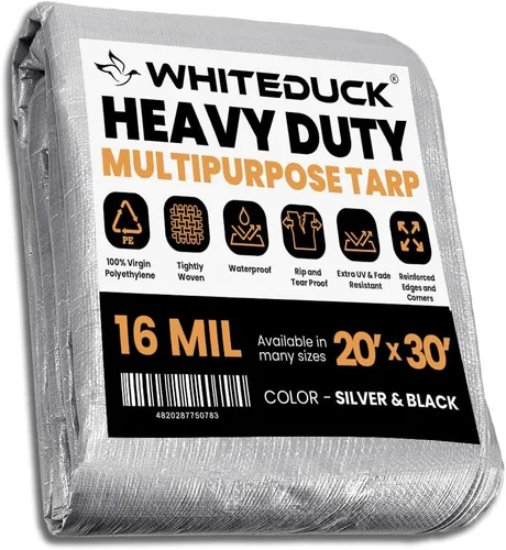 Vista 39 de WHITEDUCK Lona de polietileno súper resistente de 16 mil de grosor, 12 x 16 pies, impermeable, 100% resistente a los rayos UV, a prueba de Azul- 16